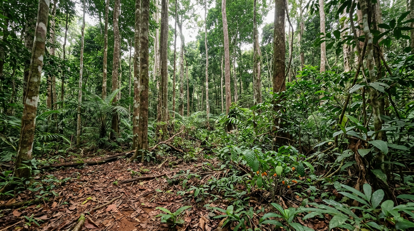 The equatorial rainforest at Ntann, Gabon.