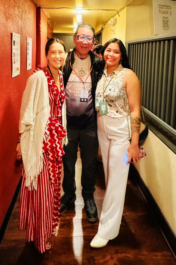 Ixchel Kinloch backstage at the Brava Theater with fellow speakers after the Main Stage panel.